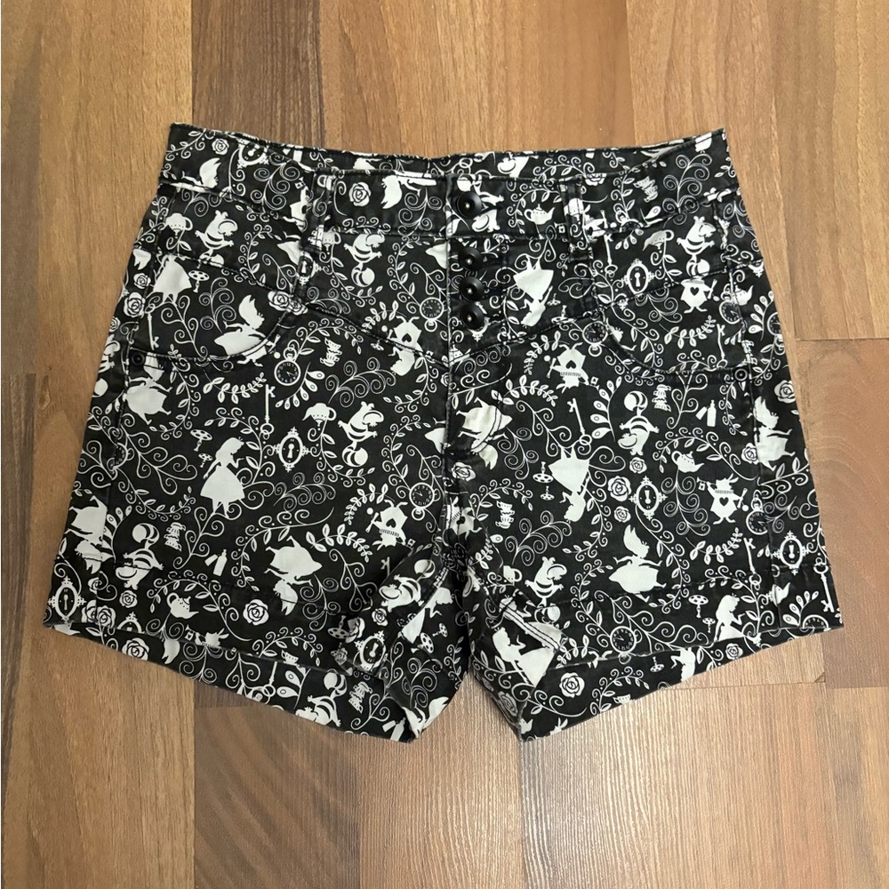 Disney Black and White High Waist Shorts